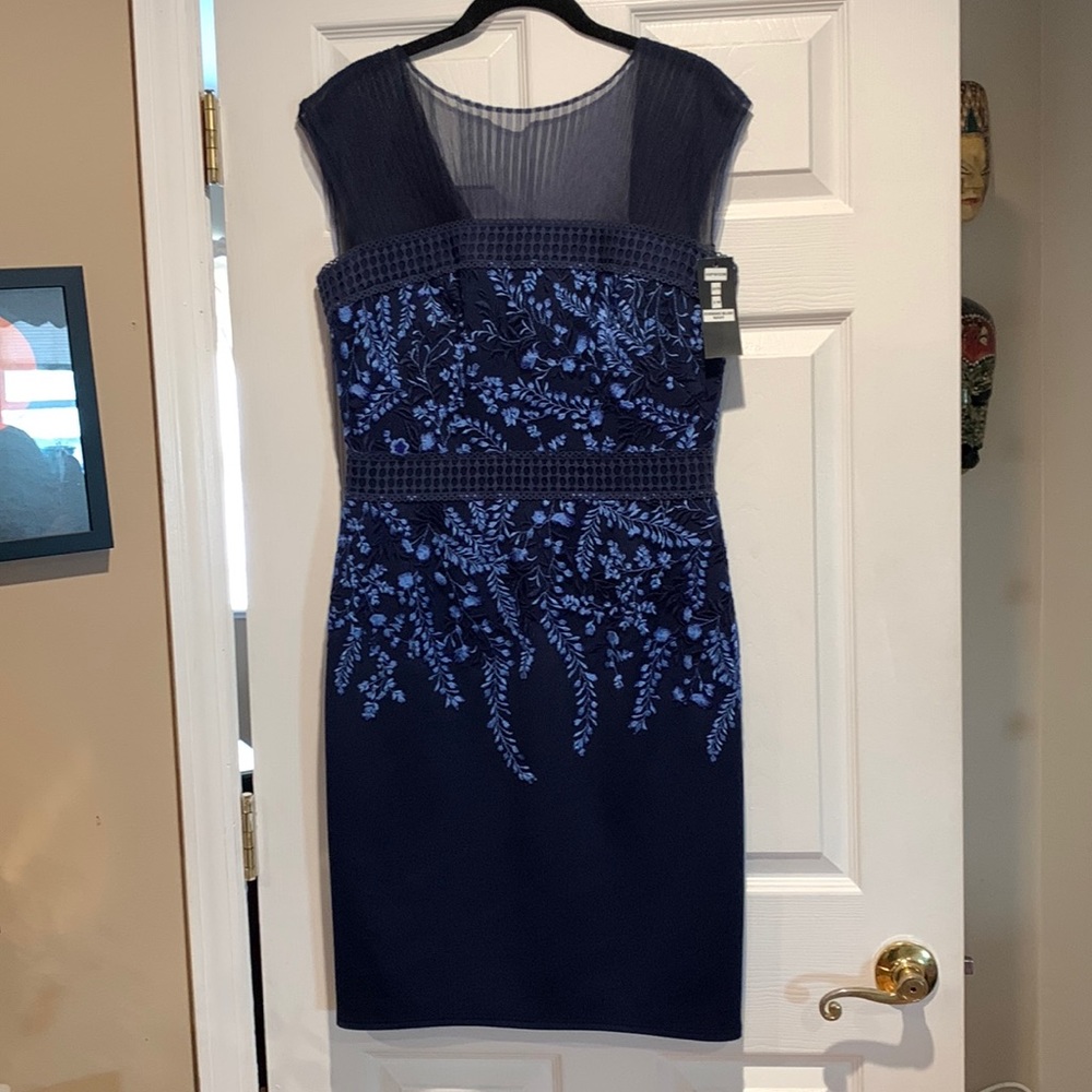 Navy blue with floral design dress